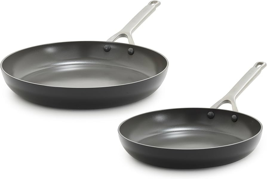 GreenPan x Bobby Flay 10” & 12” Hard Anodized Ceramic Nonstick Frying Pan Set, PFAS-Free, Ind... | Amazon (US)