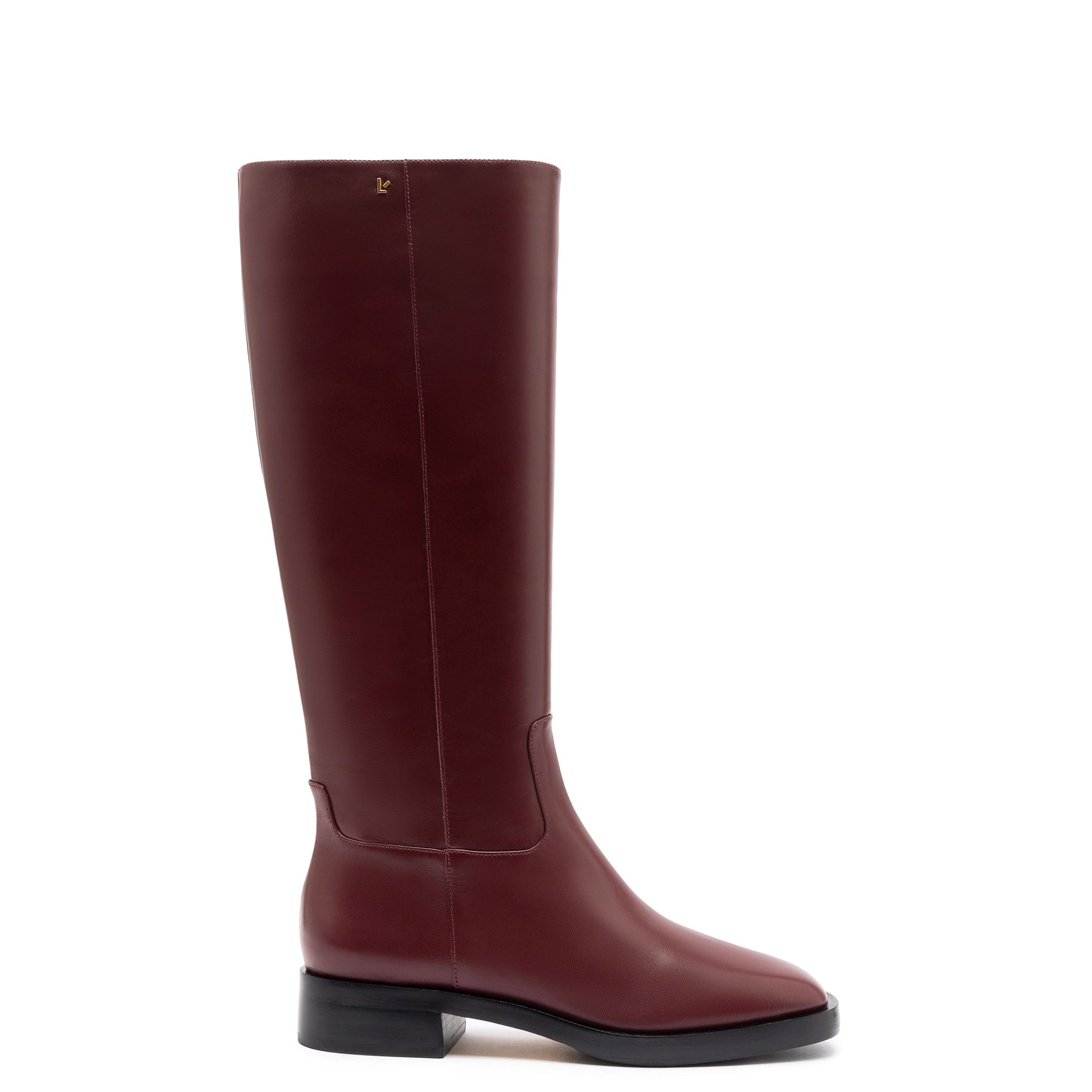 Anne Boot In Burgundy Leather | Larroude