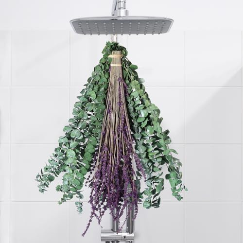 Real Eucalyptus for Shower Hanging Dried Eucalyptus Stems for Shower with Natural Real Live Lavender Bundle 17'' | Amazon (US)