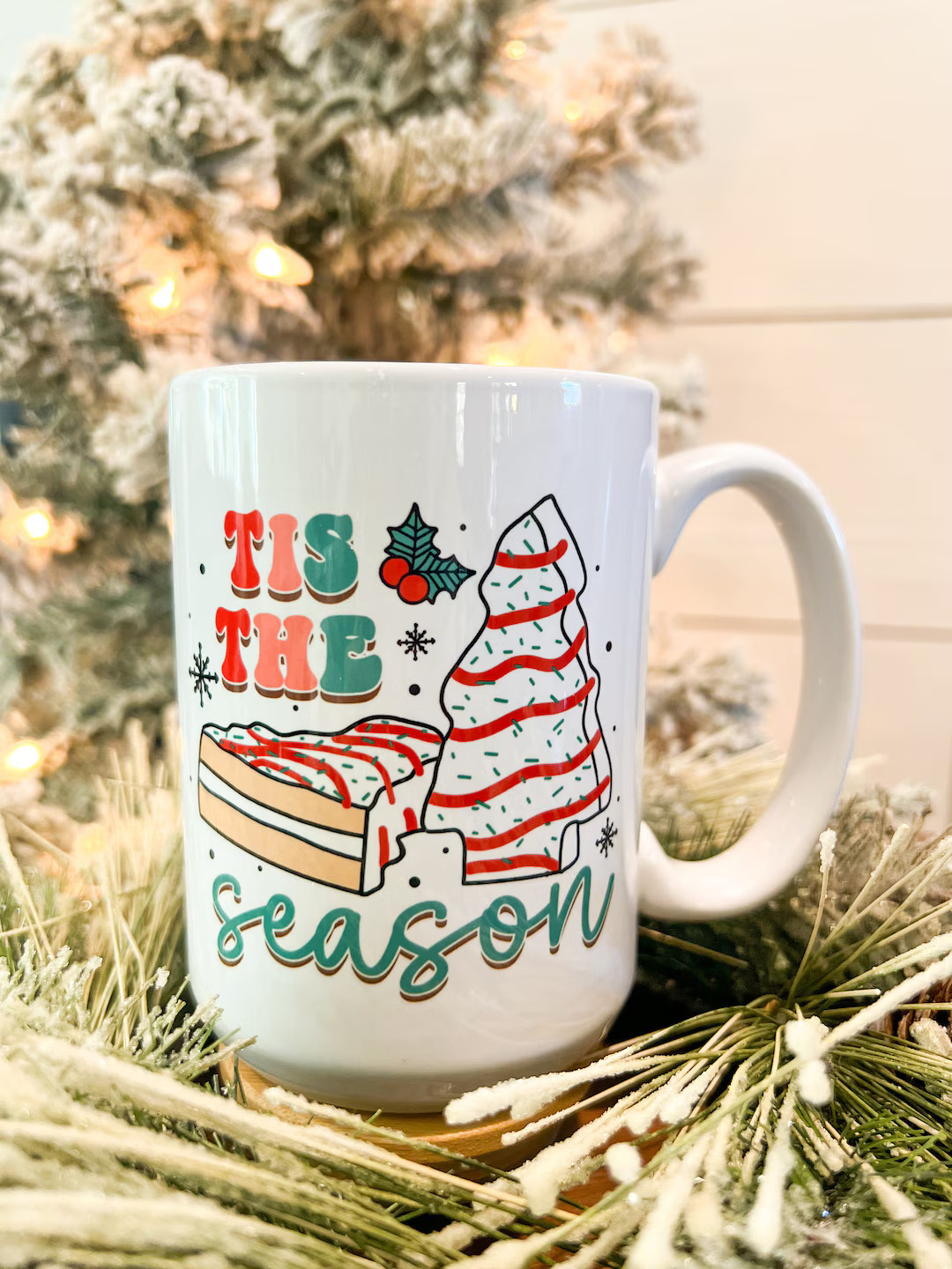 Christmas Tree Cake Mug Funny Christmas Tree Cake Tis the - Etsy | Etsy (US)