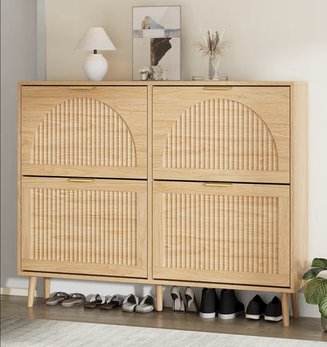 Shoes all over the floor no more! Seriously this thing is a lifesaver for aesthetic shoe storage. Love the flip down drawers on this shoe cabinet, and the light oak wood is so pretty. Amazon for the win!

#LTKSaleAlert #LTKdayinmylife #LTKHome