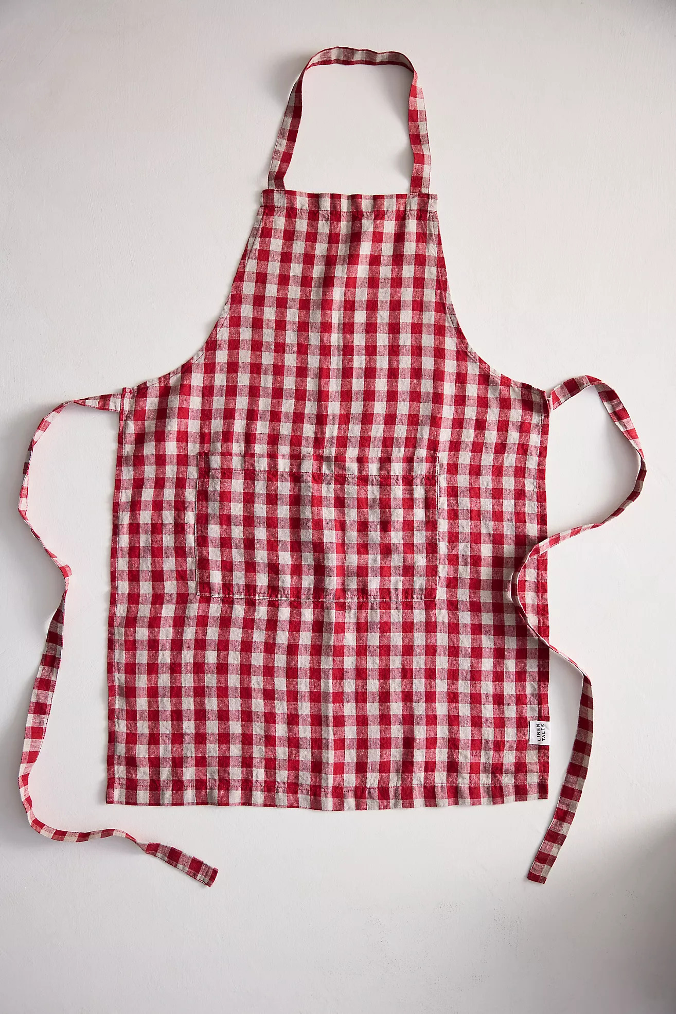 Red Gingham Linen Apron | Anthropologie (US)