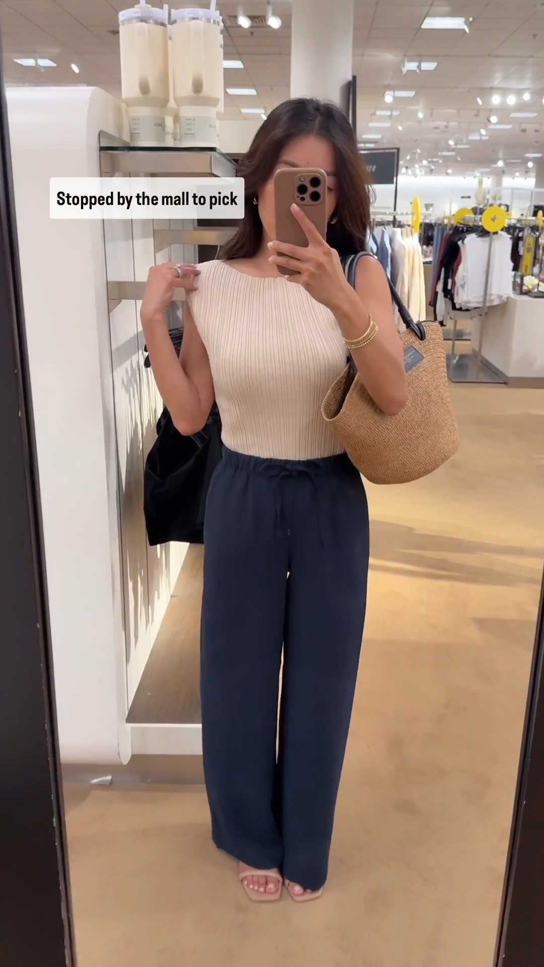 Elevated casual outfit to run errands, but change out the bag and sandals and this would be work wear 

• Aritzia lodge pants xxs short these are amazing! Drapey fluid fabric that isn’t thin , stretch waist, wrinkle resistant, perfect new Short length I can wear with flats. 

• Quince ribbed tank in heather oatmeal xs

• Sezane basket tote

Petite friendly, mom outfits, casual style

#LTKPetite #LTKStyleTip #LTKWorkwear