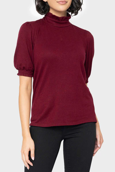 GIGI Feminine Mock Neck Luxe Sweater | Gibson