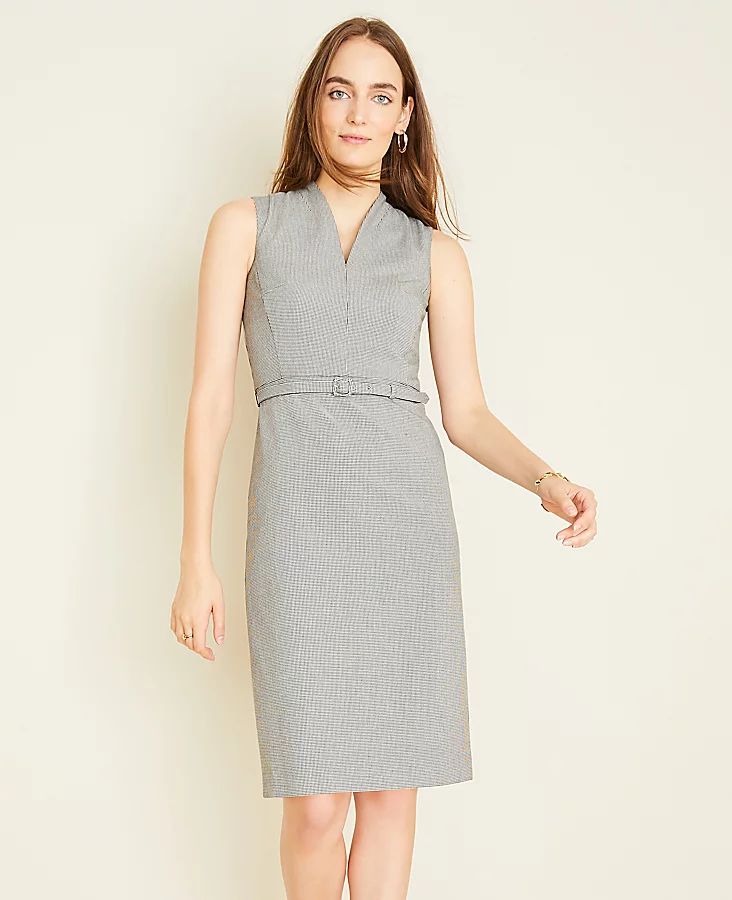 The Split Neck Sheath Dress in Houndstooth | Ann Taylor (US)