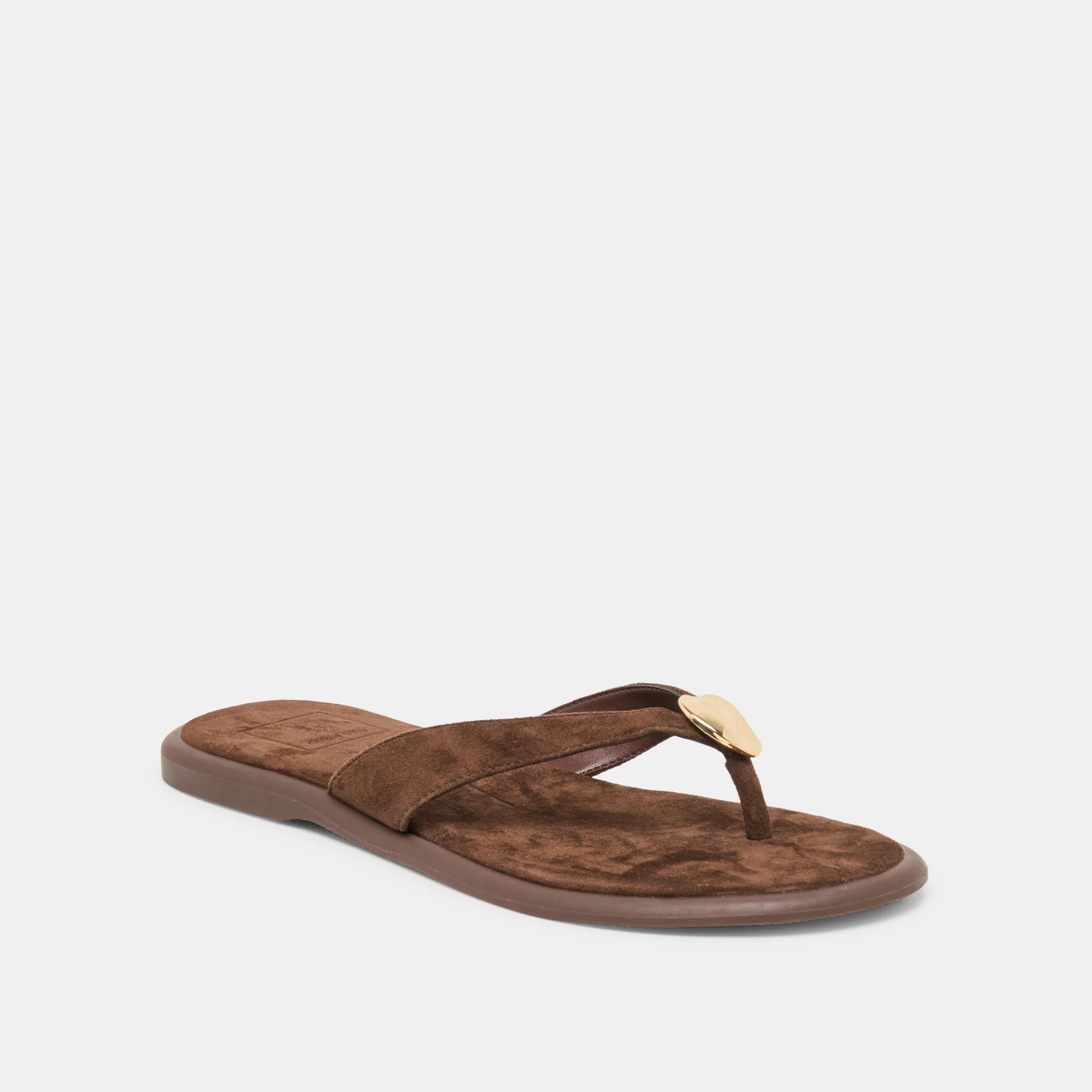 Jaina Sandals Dk Brown Suede | DolceVita.com