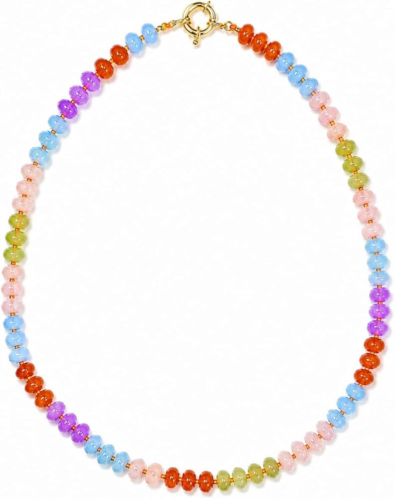 Gempires Handmade Smooth Gemstone Beaded Jewelry 8 mm Round Beads Healing Crystals Hypoallergenic... | Amazon (US)