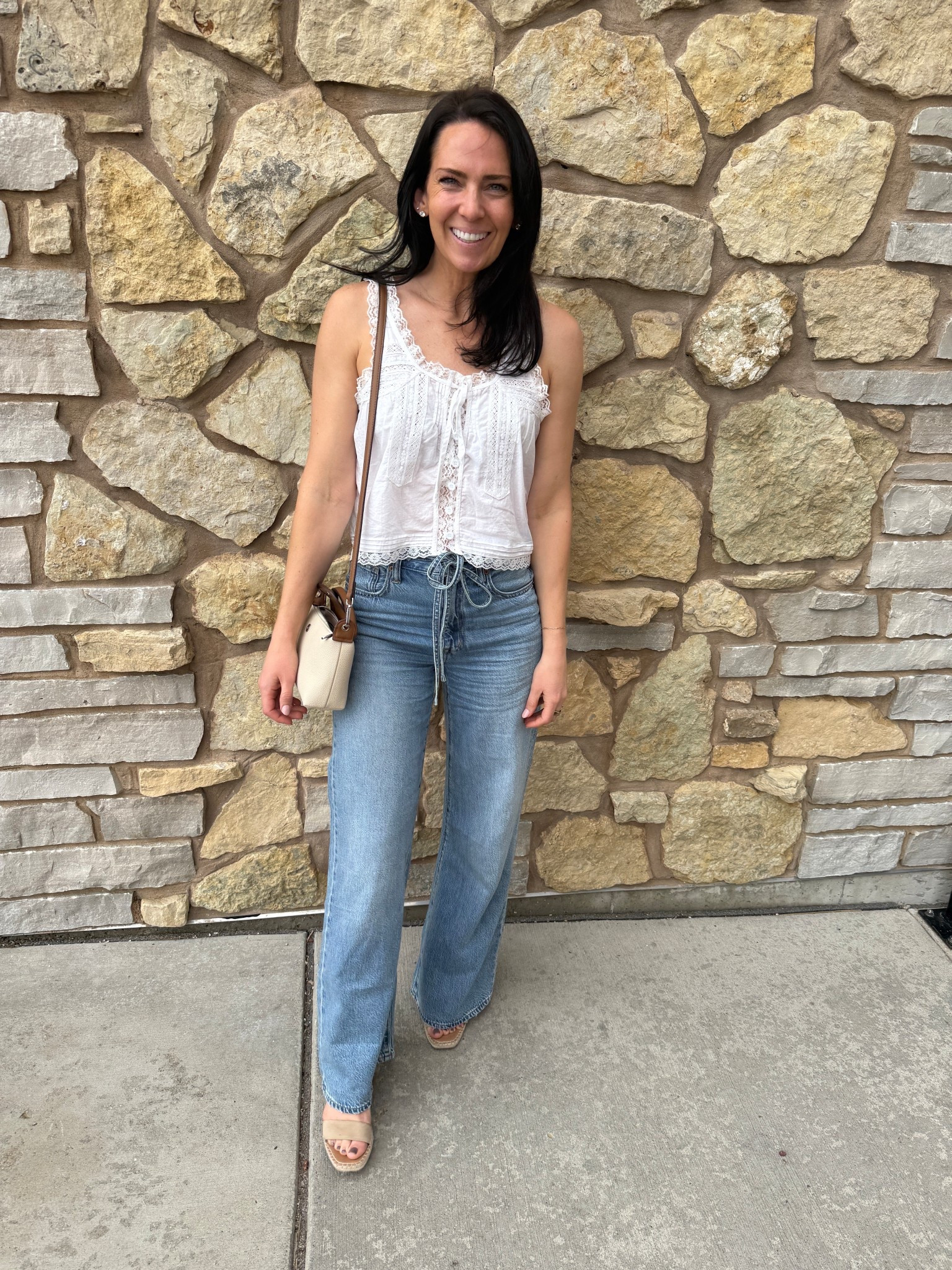Free People lookalike top that I have worn for multiple summer occasions. Pair with the denim I can’t stop wearing and the comfortable wedges I have had for three years straight.

Something about me: I will re-wear outfits I love in this right here is one of them.

#LTKdayinmylife #LTKSeasonal