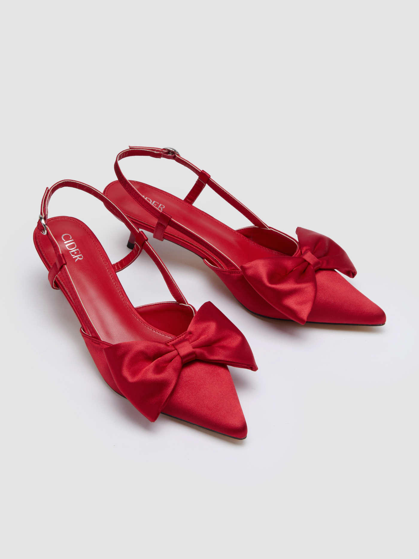 BOWKNOT SATIN HEELS | Cider