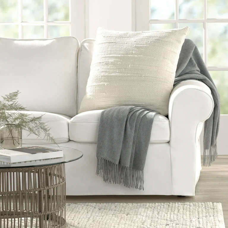 Better Homes & Gardens Gianna Ivory Paper Chindi 24" x 24" Pillow by Dave & Jenny Marrs | Walmart (US)