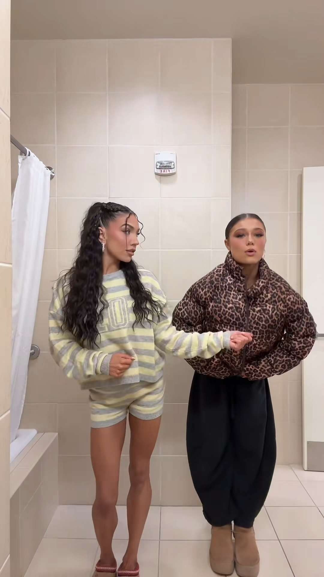 We’re in two different climates apparently lol 🤍 Love this knit striped set from Tiger Mist! 

 #LTKgrwm #LTKootd