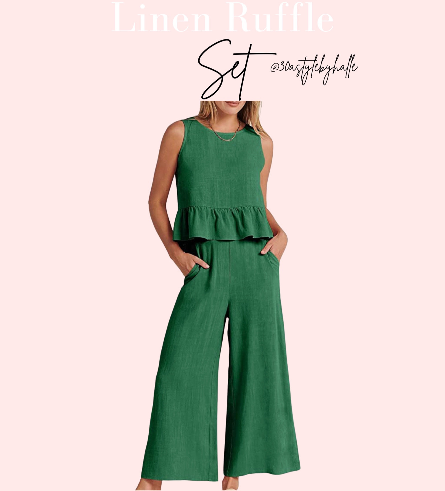 Linen ruffle set
Amazon finds 
Amazon set 
Ruffle set 

#springoutfits #fallfavorites #LTKbacktoschool #fallfashion #vacationdresses #resortdresses #resortwear #resortfashion #summerfashion #summerstyle #LTKseasonal #rustichomedecor #liketkit #highheels #Itkhome #Itkgifts #Itkgiftguides #springtops #summertops #Itksalealert
#LTKRefresh #fedorahats #bodycondresses #sweaterdresses #bodysuits #miniskirts #midiskirts #longskirts #minidresses #mididresses #shortskirts #shortdresses #maxiskirts #maxidresses #watches #backpacks #camis #croppedcamis #croppedtops #highwaistedshorts #highwaistedskirts #momjeans #momshorts #capris #overalls #overallshorts #distressesshorts #distressedjeans #whiteshorts #contemporary #leggings #blackleggings #bralettes #lacebralettes #clutches #crossbodybags #competition #beachbag #halloweendecor #totebag #luggage #carryon #blazers #airpodcase #iphonecase #shacket #jacket #sale #under50 #under100 #under40 #workwear #ootd #bohochic #bohodecor #bohofashion #bohemian #contemporarystyle #modern #bohohome #modernhome #homedecor #amazonfinds #nordstrom #bestofbeauty #beautymusthaves #beautyfavorites #hairaccessories #fragrance #candles #perfume #jewelry #earrings #studearrings #hoopearrings #simplestyle #aestheticstyle #designerdupes #luxurystyle #bohofall #strawbags #strawhats #kitchenfinds #amazonfavorites #bohodecor #aesthetics #blushpink #goldjewelry #stackingrings #toryburch #comfystyle #easyfashion #vacationstyle #goldrings #fallinspo #lipliner #lipplumper #lipstick #lipgloss #makeup #blazers #LTKU #primeday #StyleYouCanTrust #giftguide #LTKRefresh #LTKSale
#LTKHalloween #LTKFall #fall #falloutfits #backtoschool #backtowork #LTKGiftGuide #amazonfashion #traveloutfit #familyphotos #liketkit #trendyfashion #fallwardrobe

#LTKunder50 #LTKFind #LTKstyletip