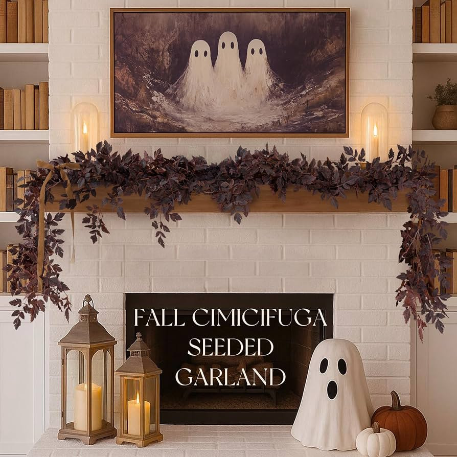 Fall Decorations for Home - Fall Decor - 2 Pack 6 Ft Plum Cimicifuga Seeded Garlands - Neutral Fa... | Amazon (US)