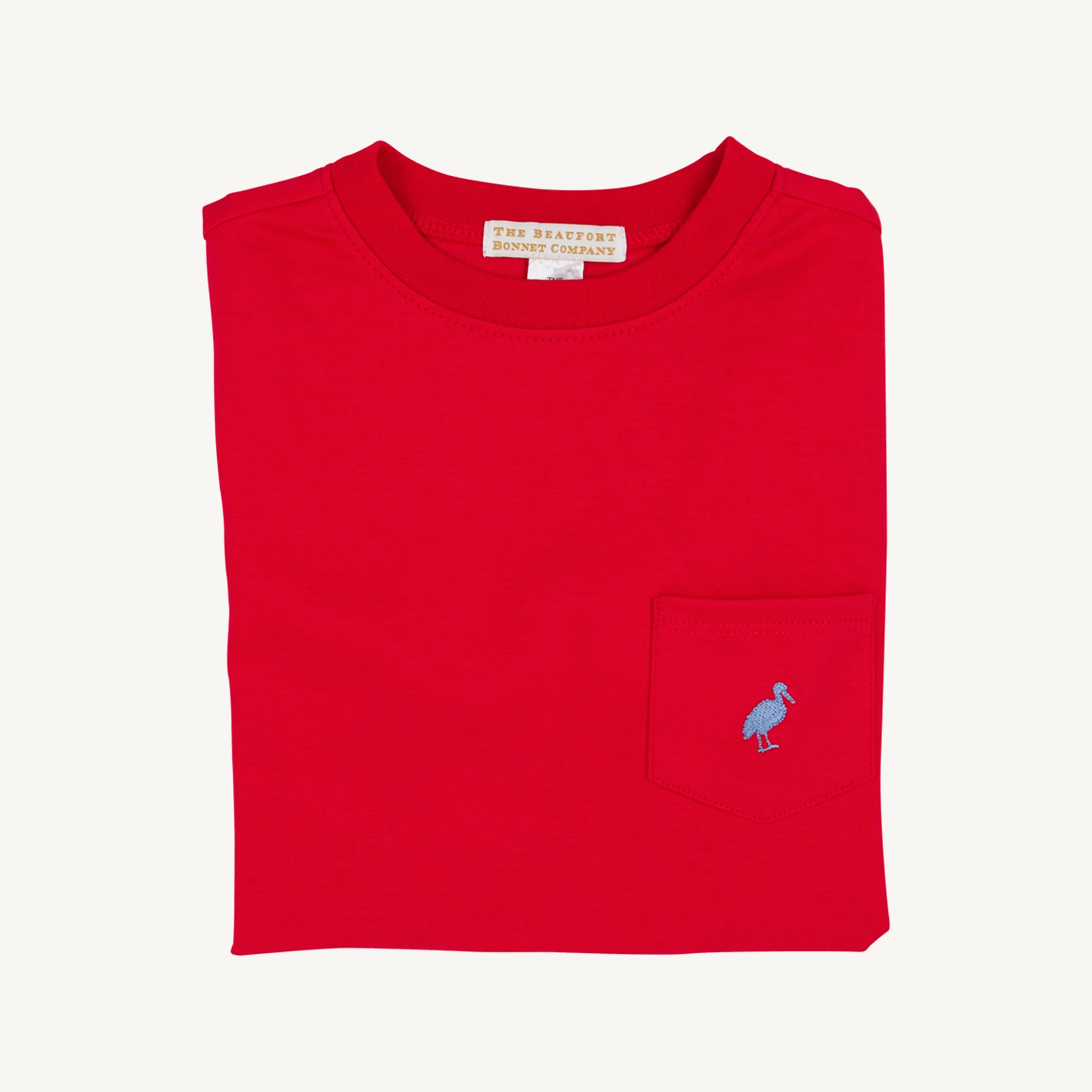 Carter Crewneck - Richmond Red with Park City Periwinkle Stork | The Beaufort Bonnet Company