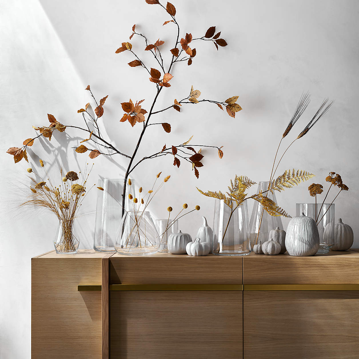 Paper Mache White Pumpkins, Set of 7 + Reviews | Crate & Barrel | Crate & Barrel