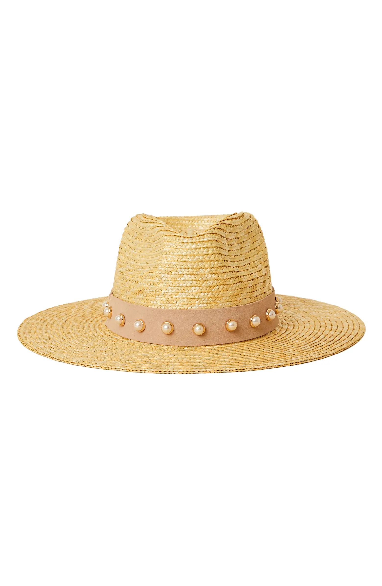 Lexi Imitation Pearl Panama Hat | Nordstrom