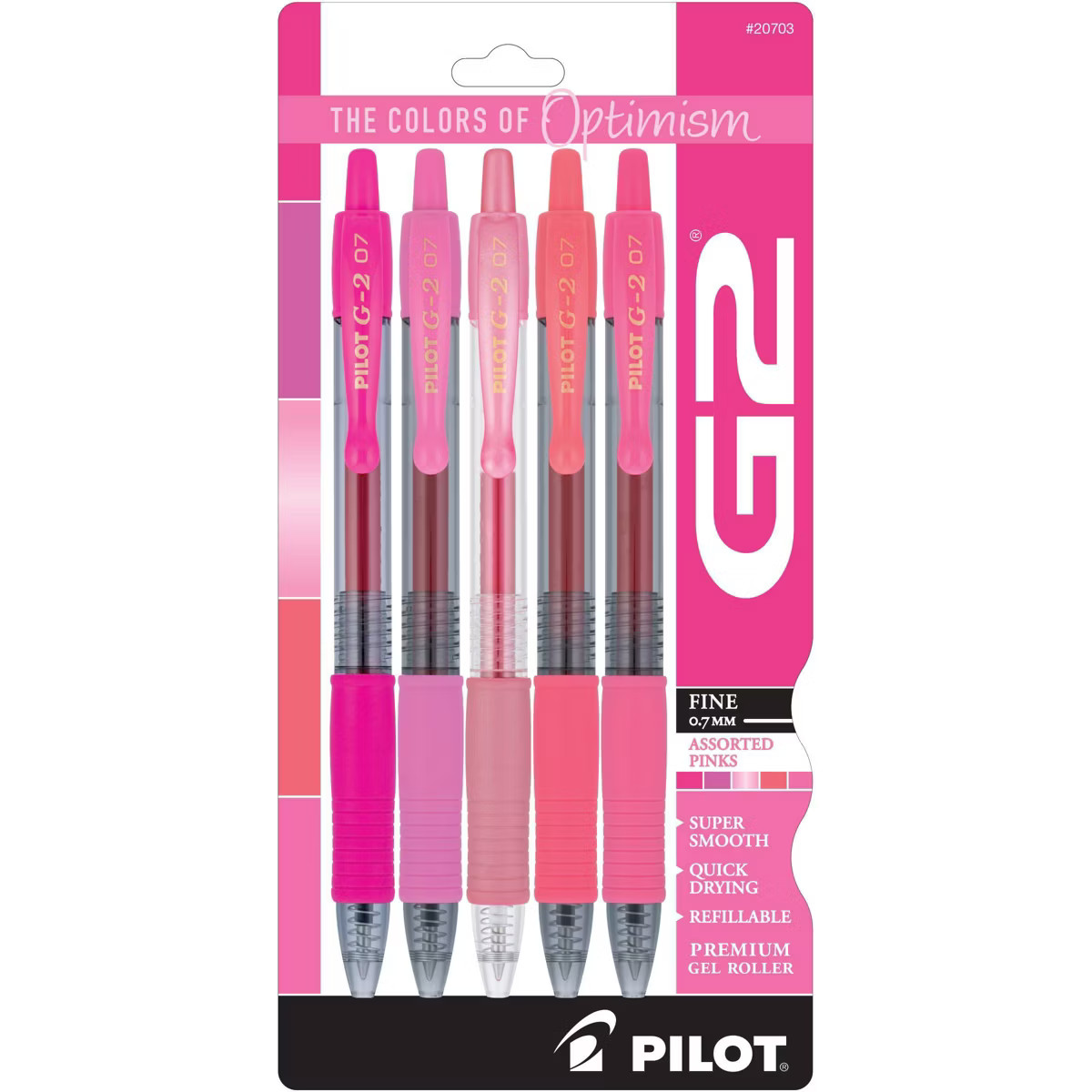 Pilot 5pk G2 Boost Gel Pens Fine Point 0.7mm Assorted Pink Ink | Target