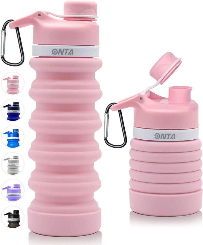 ONTA Collapsible Water Bottle- BPA Free Silicone Foldable Water Bottle for Travel,Silicone Portab... | Amazon (US)