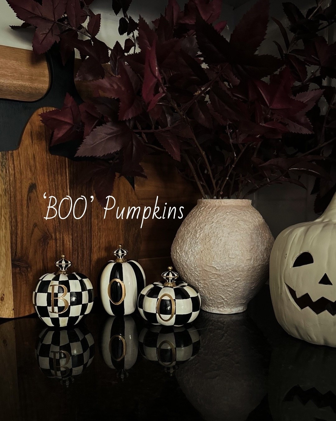 One of my favorite splurges last year were these Mackenzie-Childs Check ‘BOO’ pumpkins! 🎃🖤🤍🖤 

#LTKHalloween #LTKHome #LTKSeasonal
