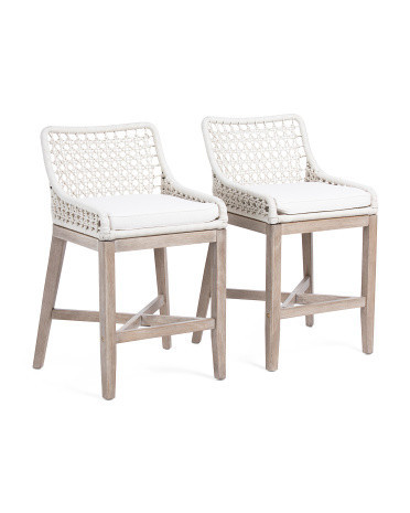 Set Of 2 37.5in Indoor And Outdoor Cane Weave Rope Chairs | Marshalls