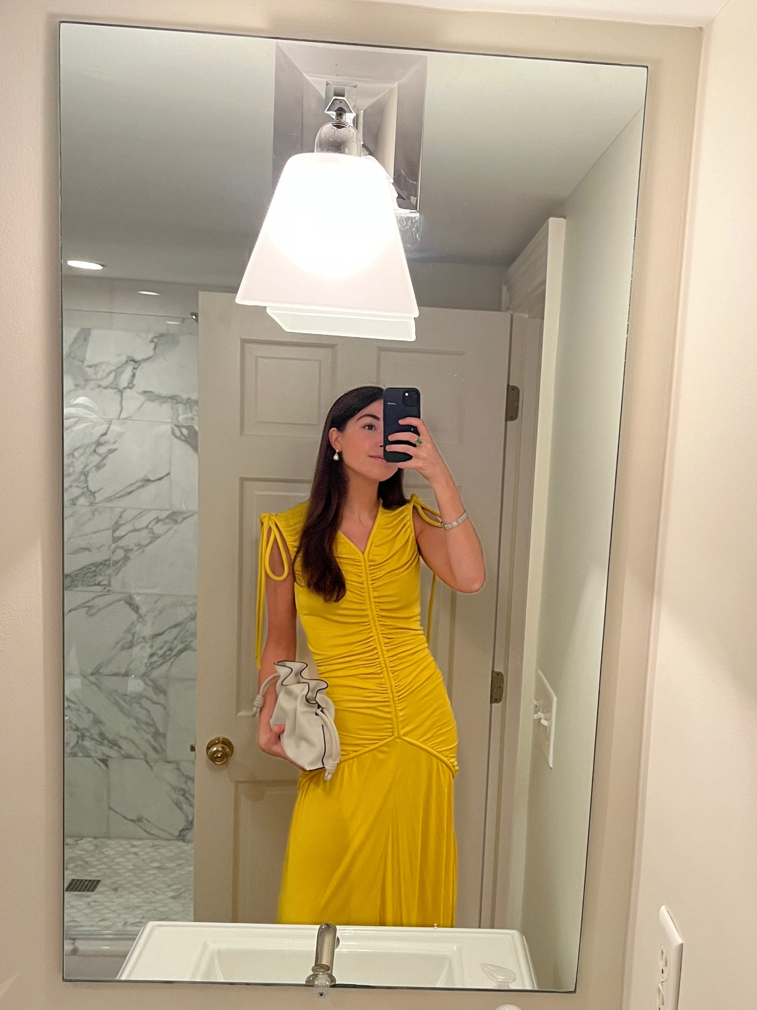 Wedding guest dress 💛🍋
Proenza dress 
Loewe clutch 
Lie studio earrings 

#LTKwedding #LTKSeasonal #LTKstyletip