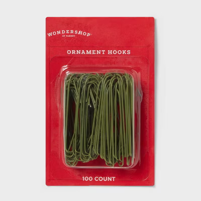 100ct Christmas Ornament Hook Dark Green - Wondershop™ | Target