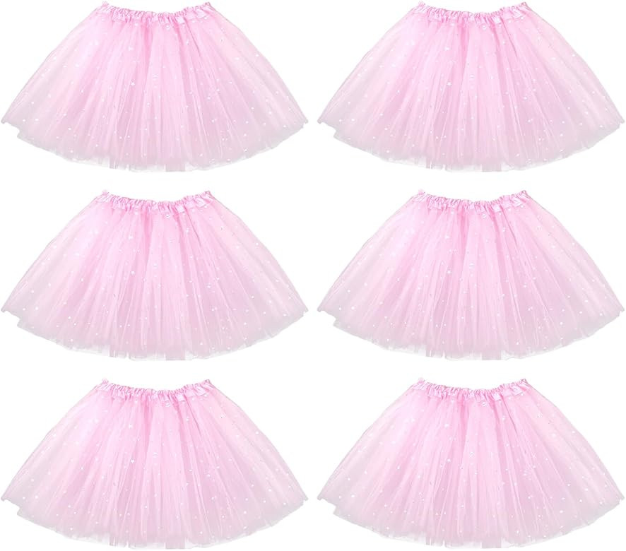 kilofly 6pc Girls Ballet Tutu Kids Birthday Princess Party Favor Dress Skirt Set | Amazon (US)