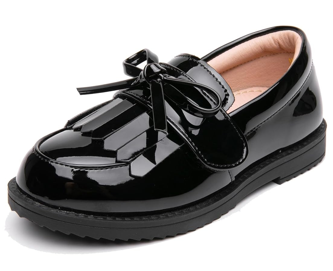 DADAWEN Girl's Loafers Slip On Tassel Oxford Shoes Flats Round Toe School Uniform Dress Shoes (To... | Amazon (US)