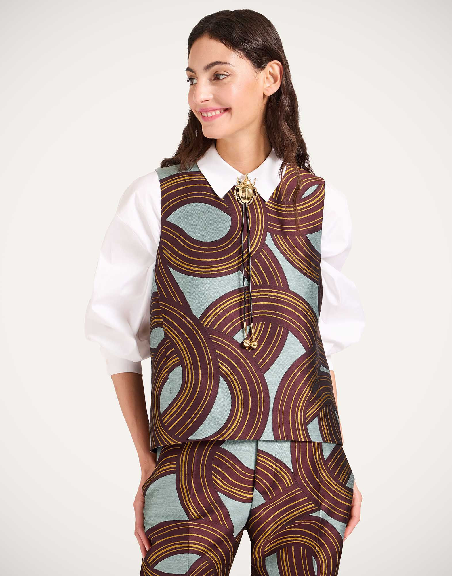 La Scala Top in Montecarlo Dusty Blue for Women | La DoubleJ | La DoubleJ