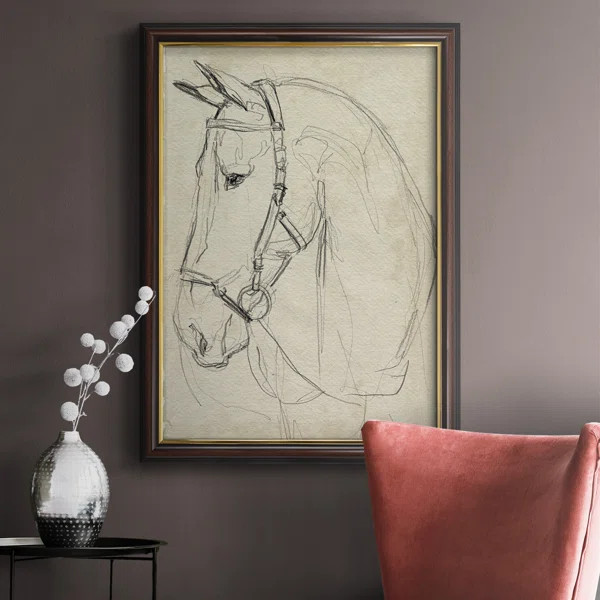 Horse In Bridle Sketch II Premium Framed Canvas- Ready To Hang | Wayfair North America