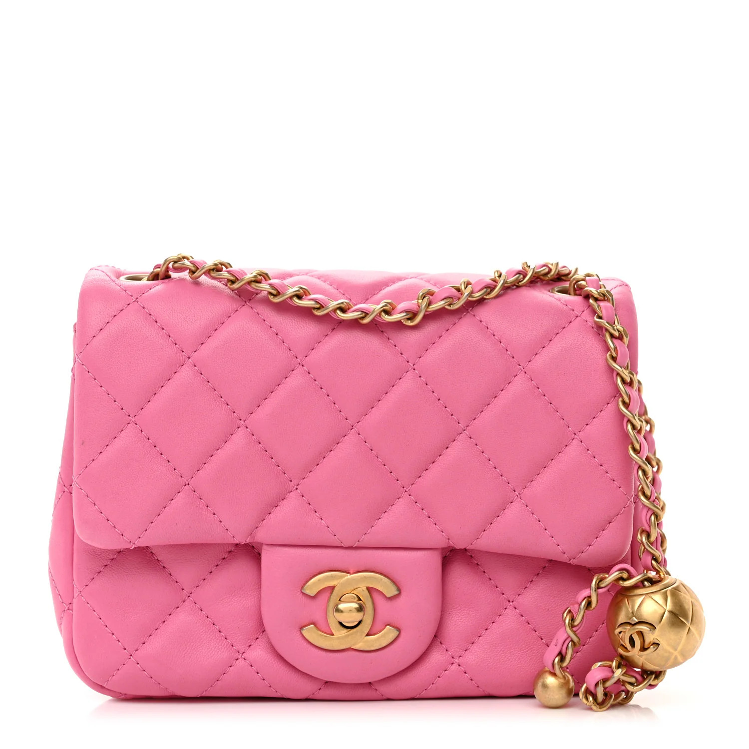 CHANEL Lambskin Quilted Mini Pearl Crush Flap Pink | FASHIONPHILE (US)