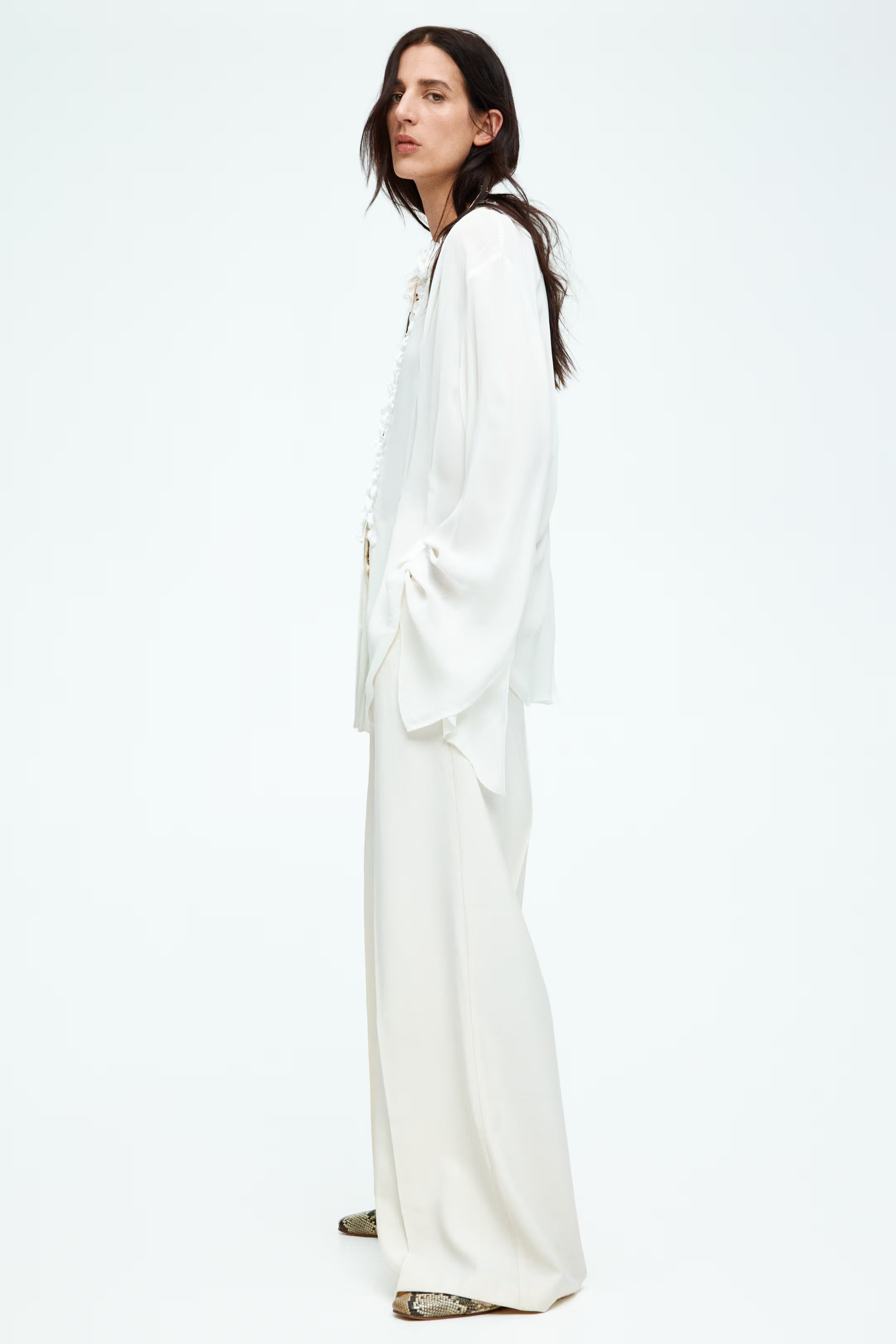 Wide-Leg Pants - White - Ladies | H&M US | H&M (US + CA)