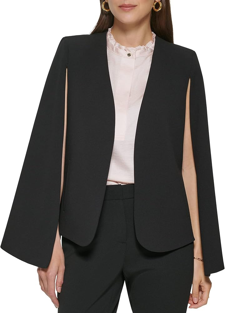 DKNY Women's Open Front Blazer Cape | Amazon (US)