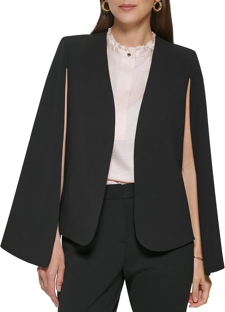 DKNY Standard Womens Open Front Cape Jacket | Amazon (US)