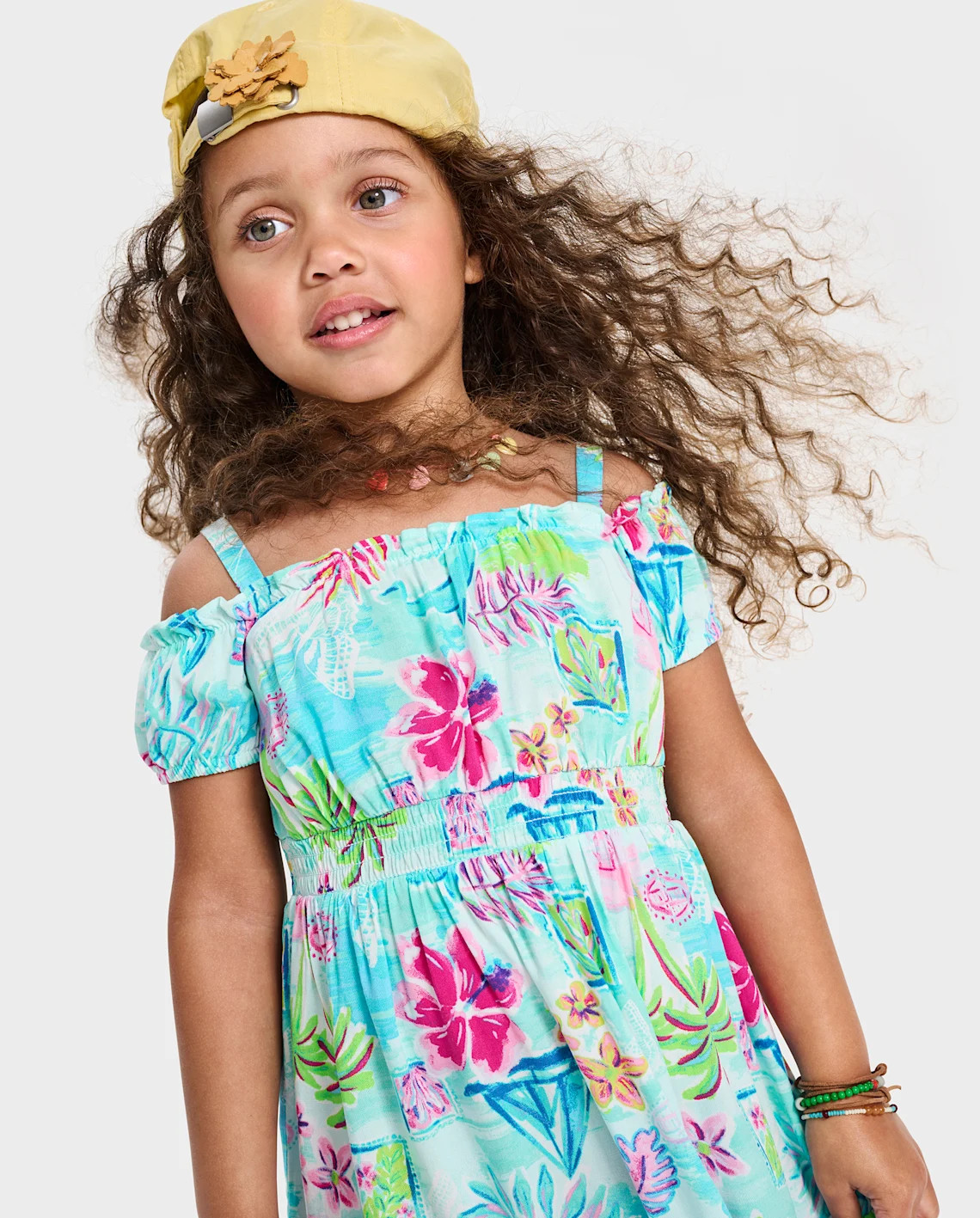 Toddler Girls Matching Family Tropical Off Shoulder Dress - pink | The Children's Place