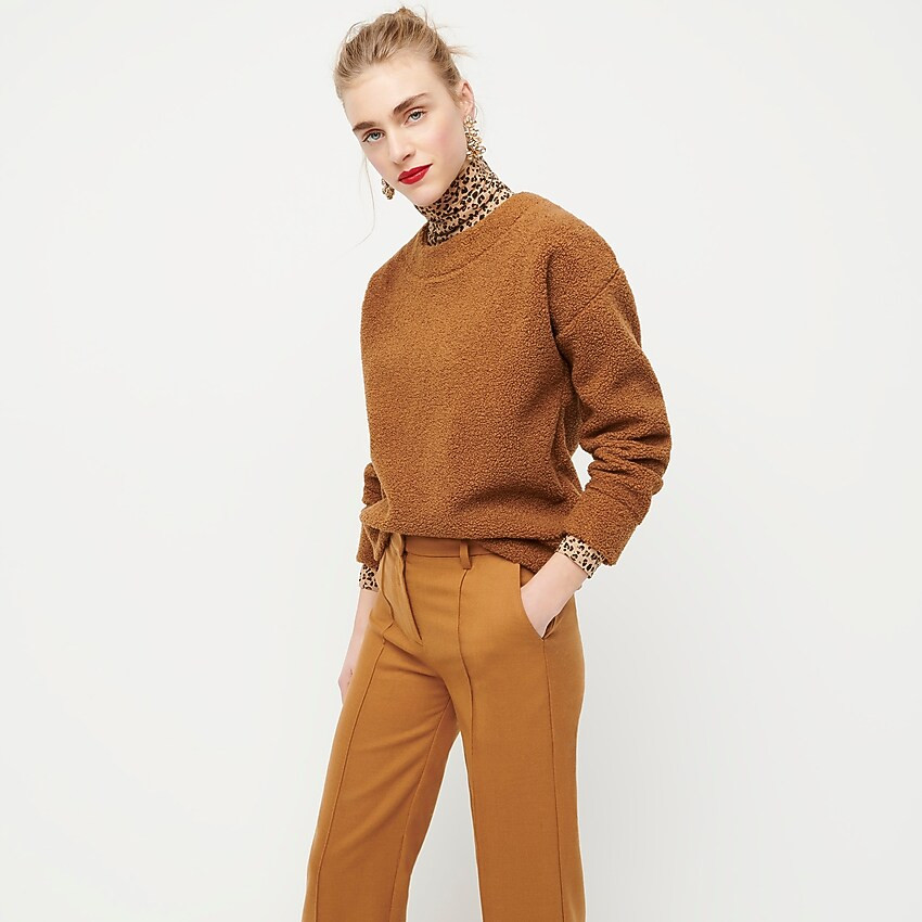 Teddy cropped sherpa pullover sweatshirt | J. Crew US