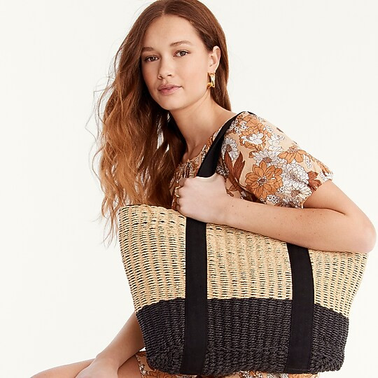 Medium Montauk tote in straw | J. Crew US