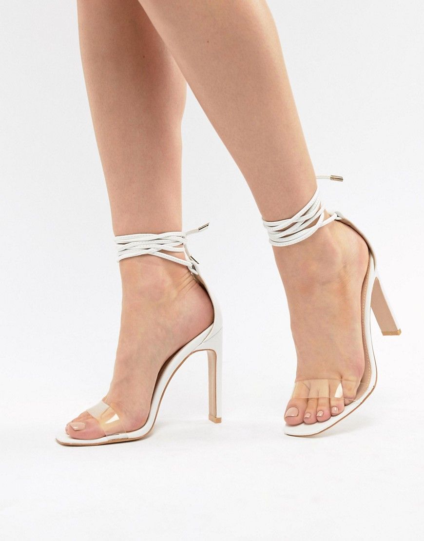 Public Desire Tierra White Clear Strap Sandals - White | ASOS US