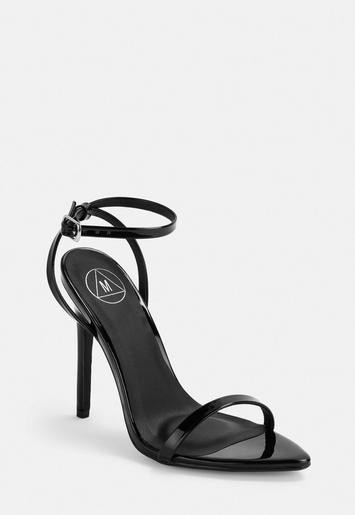 Missguided - Black Patent Barely There Heels | Missguided (UK & IE)
