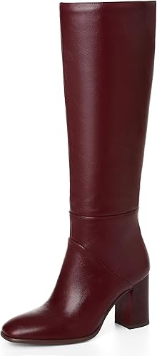 Knee High Boots Women Fall Winter Faux Suede Square Toe Chunky Block Heel Wide Calf Boots Fashion... | Amazon (US)