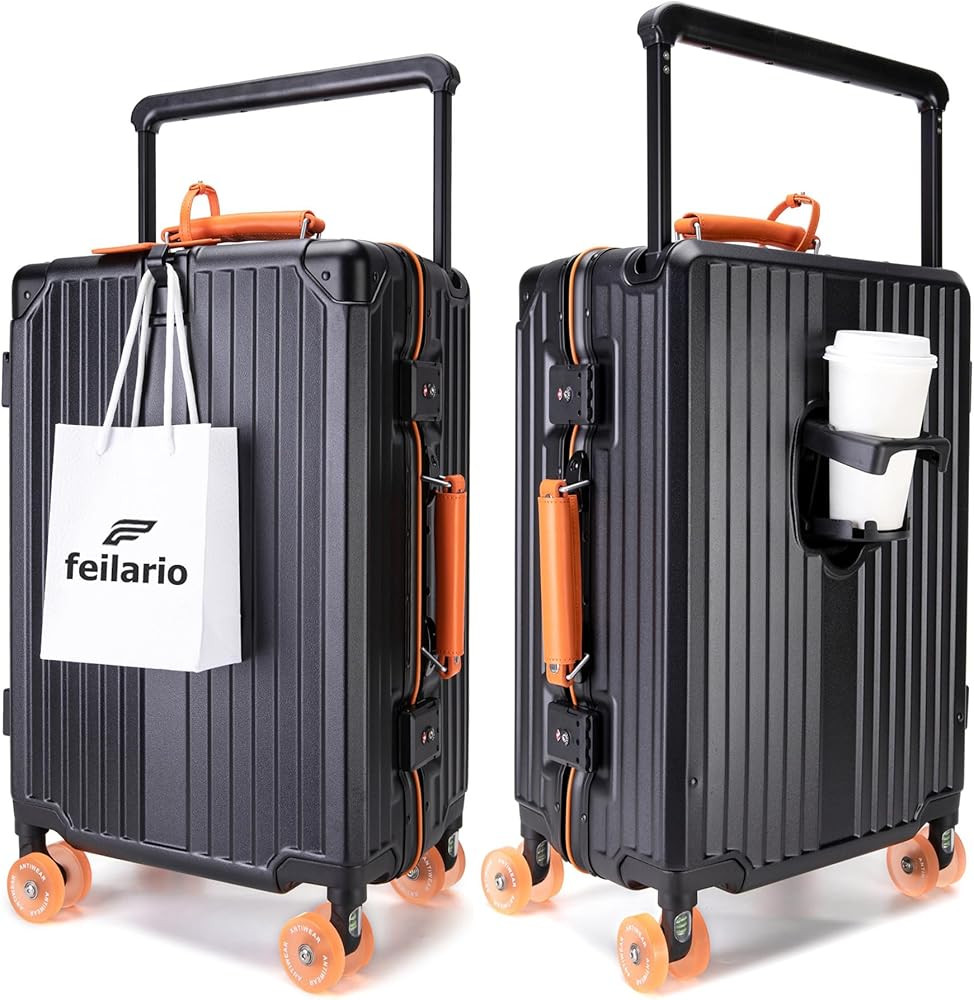 feilario 24" Aluminum Frame Wide Handle Hard Shell Carry On Suitcase - Vivid Colors Double Spinne... | Amazon (US)