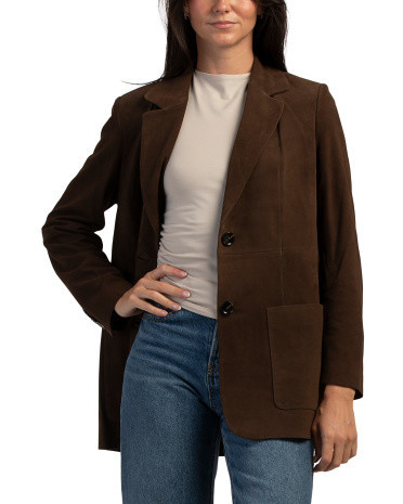 Suede Oversized Blazer For Women, Polyester/Suede | TJ Maxx