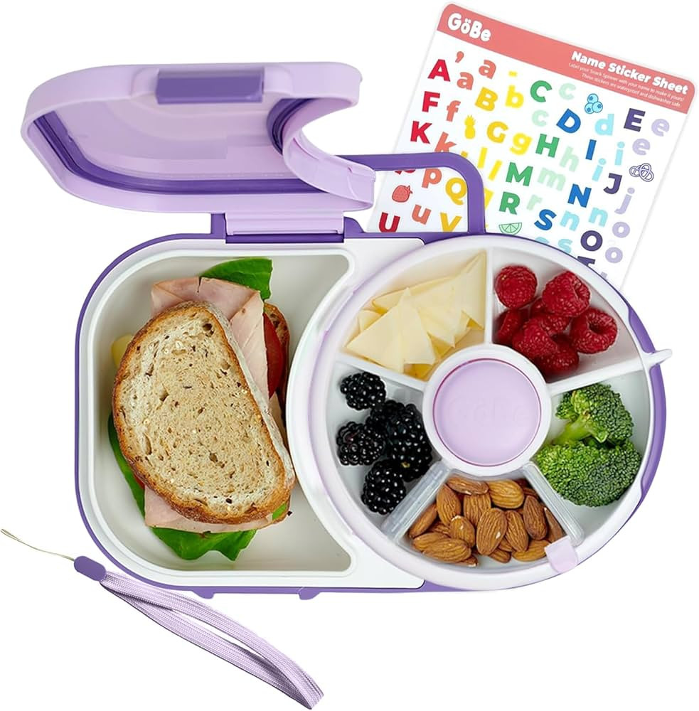 GoBe Kids Lunchbox with Small Snack Spinner Flip - Bundle with Hand Strap & Sticker Sheet, 2-in-1... | Amazon (US)