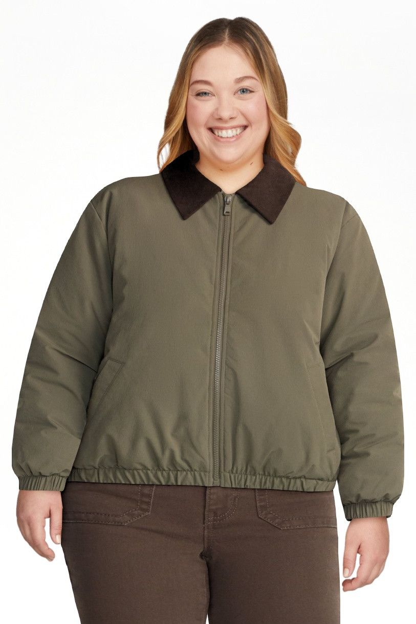 No Boundaries Boxy Puffer Barn Jacket, Women's and Women's Plus XXS-4X | Walmart (US)