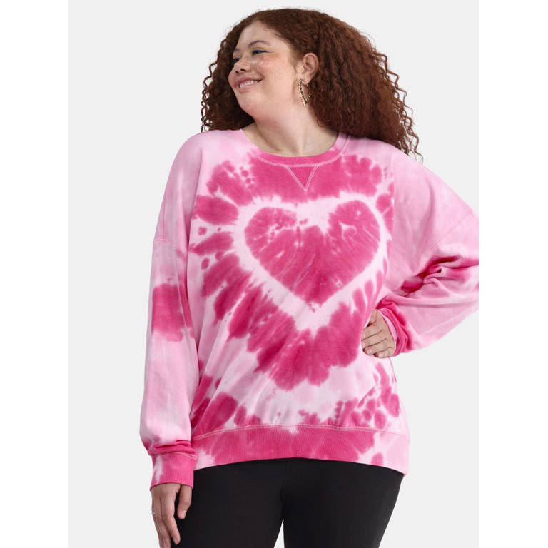 No Boundaries Washed Crewneck Sweatshirt, Lightweight, Women’s Plus - Walmart.com | Walmart (US)