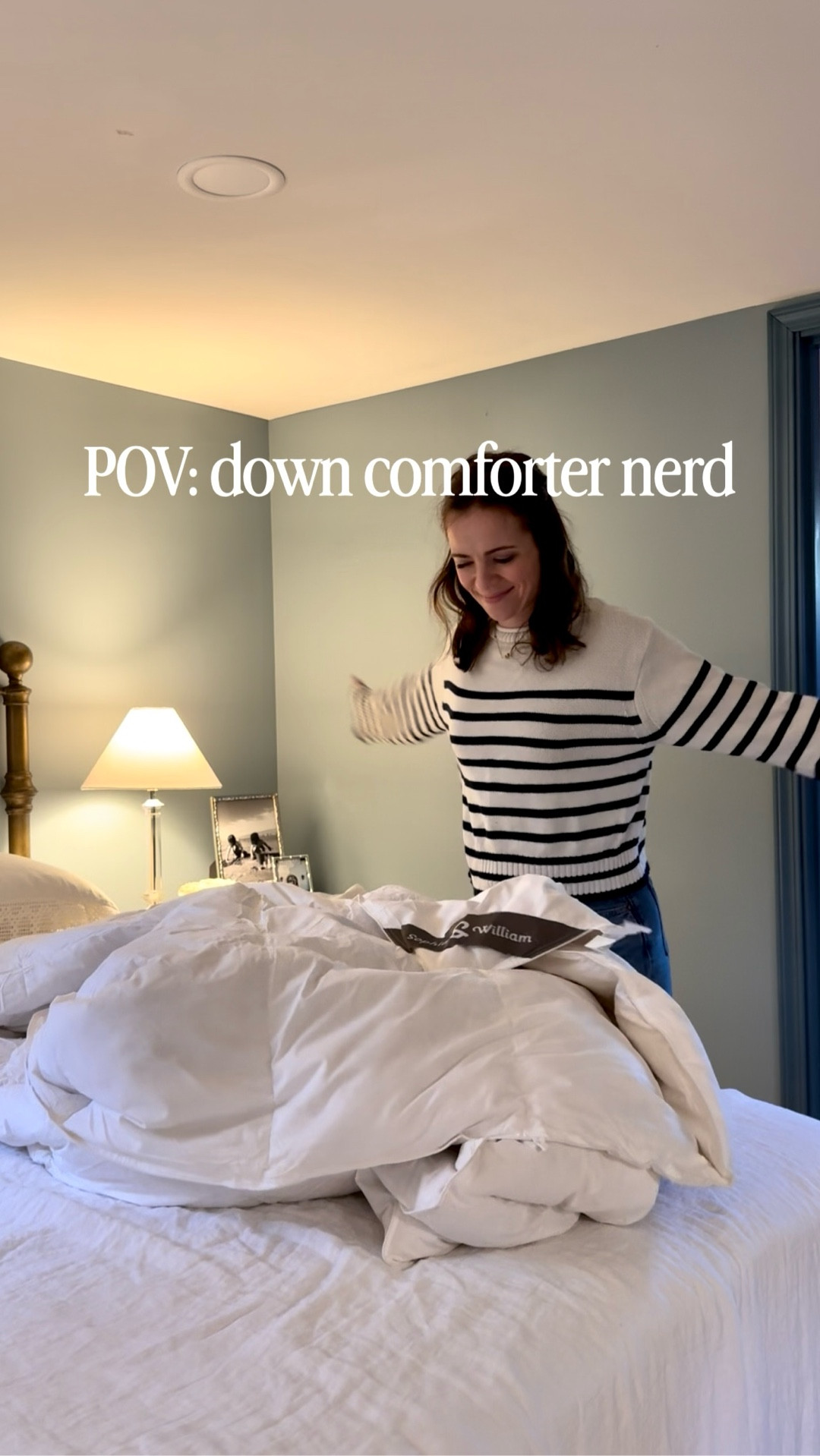 Im a purist for down comforters and natural fiber bedding, and I just found the perfect comforter to put in my basement guest room. This Sophia & William Feather and Down Comforter is cozy and warm without feeling heavy, which is exactly what I need in a basement guest room that needs some extra coziness. The box stitch construction keeps the down evenly distributed so it stays lofty and comfortable instead of shifting or clumping and it's got those corner loops to keep everything in place. And it has a super densely woven cotton fabric designed to prevent the feathers from poking through. It's also an amazing price point for a down and feather filled comforter with a cotton cover! Trust me, I can seriously nerd out about a good comforter and this one passes all the tests!
Linked in my bio or LTK. 
#sophiaandwilliam

#LTKHome