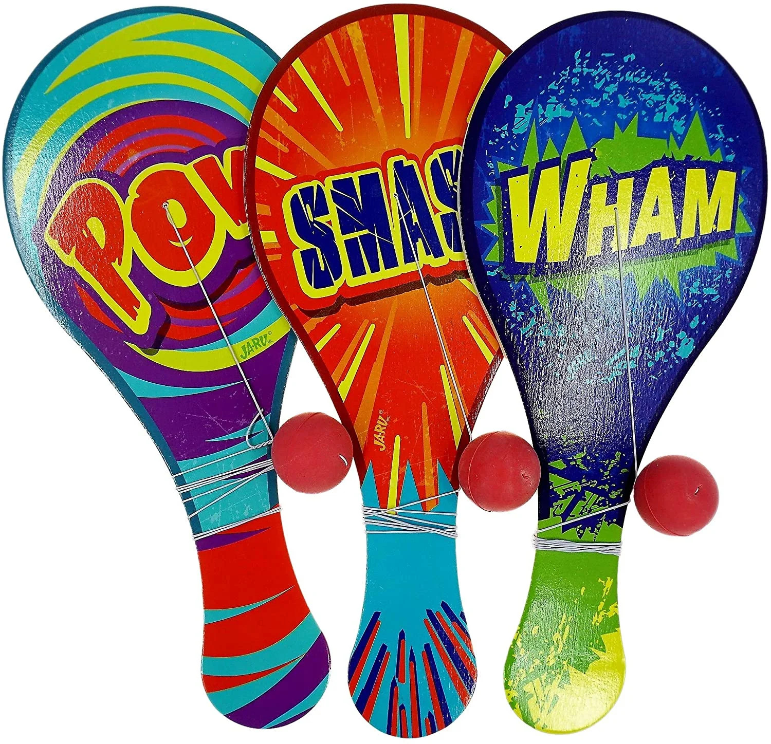 JA-RU Wooden Paddle Ball Set (3 Pack) Indoor & Outdoor Retro Toys Party Favors for Kids. W-751-3 | Walmart (US)
