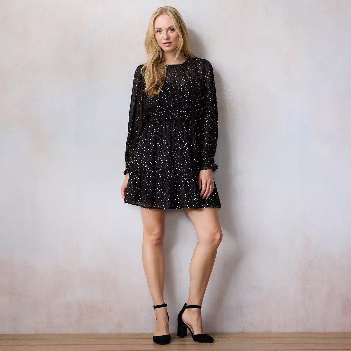 Women's LC Lauren Conrad Pleat Neck Mini Party Dress | Kohl's