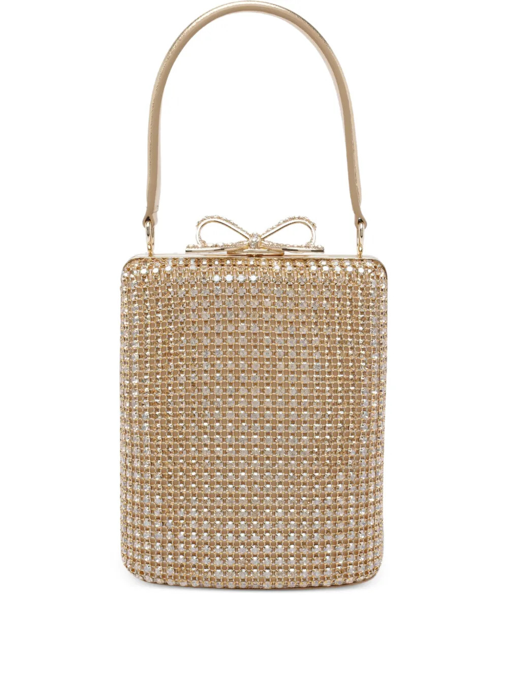 Self-Portrait crystal-embellished Bow Mini Bag | Gold | FARFETCH JO | Farfetch Global
