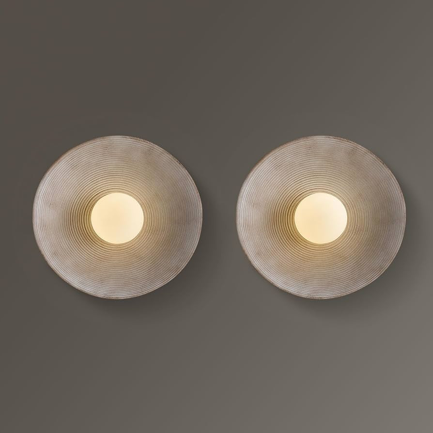 2 Pack Retro Japanese Wall Sconce, Wabi-Sabi Style Resin Wall Lamps G4 Warm Light Home Decor Wall... | Amazon (US)